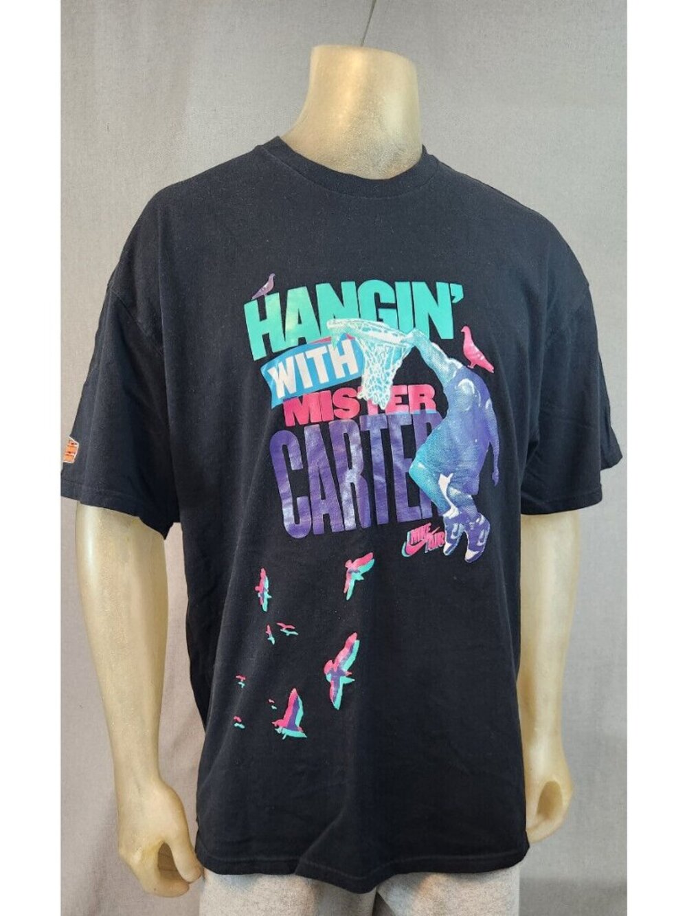 USED Nike Air Vince Hangin W Mister Carter XXL XXLARGE Black Crew SS Shirt Top
